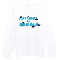 Cat Ladies For Kamala Childless Cat Ladies Premium Crewneck Sweatshirt