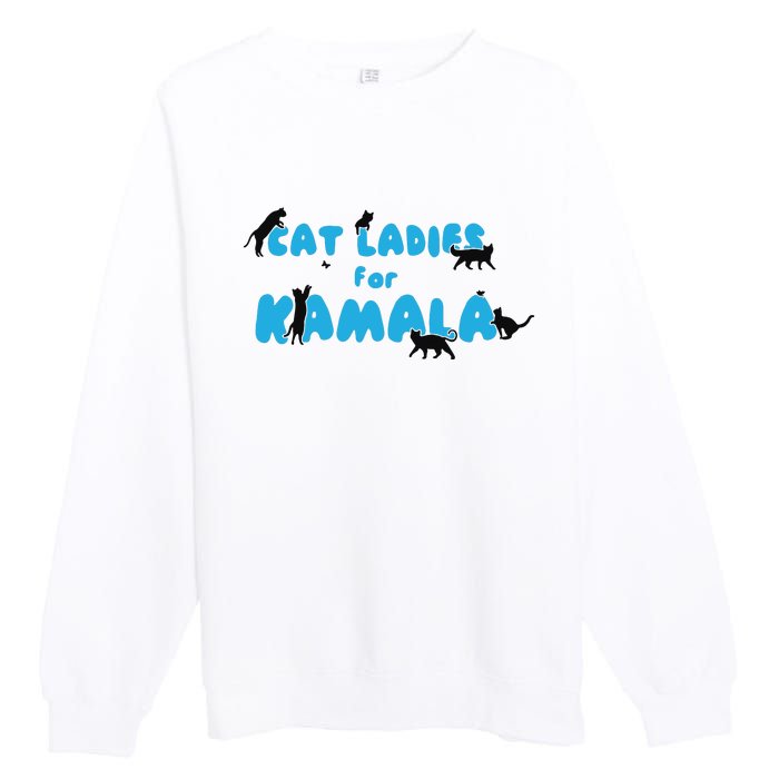 Cat Ladies For Kamala Childless Cat Ladies Premium Crewneck Sweatshirt