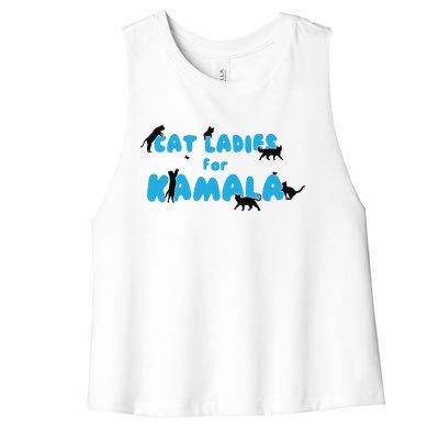 Cat Ladies For Kamala Childless Cat Ladies Women's Racerback Cropped Tank