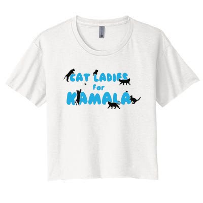 Cat Ladies For Kamala Childless Cat Ladies Women's Crop Top Tee