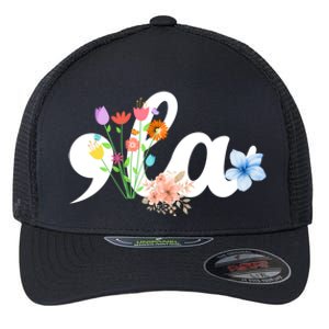 Comma La Floral Kamala Harris President 2024 Coma La Flowers Cool Gift Flexfit Unipanel Trucker Cap