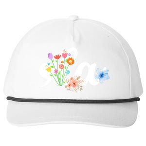 Comma La Floral Kamala Harris President 2024 Coma La Flowers Cool Gift Snapback Five-Panel Rope Hat