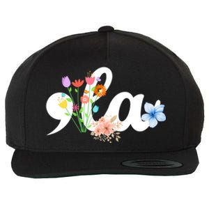 Comma La Floral Kamala Harris President 2024 Coma La Flowers Cool Gift Wool Snapback Cap