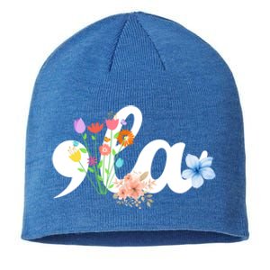 Comma La Floral Kamala Harris President 2024 Coma La Flowers Cool Gift Sustainable Beanie