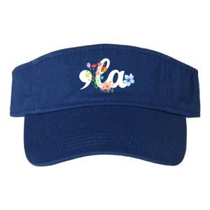 Comma La Floral Kamala Harris President 2024 Coma La Flowers Cool Gift Valucap Bio-Washed Visor