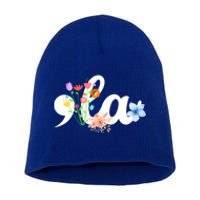 Comma La Floral Kamala Harris President 2024 Coma La Flowers Cool Gift Short Acrylic Beanie