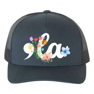 Comma La Floral Kamala Harris President 2024 Coma La Flowers Cool Gift Yupoong Adult 5-Panel Trucker Hat