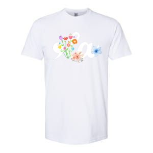 Comma La Floral Kamala Harris President 2024 Coma La Flowers Cool Gift Softstyle CVC T-Shirt