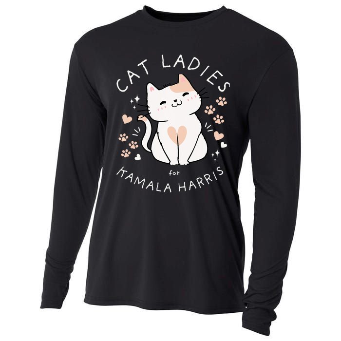 Cat Ladies For Kamala Harris Cooling Performance Long Sleeve Crew