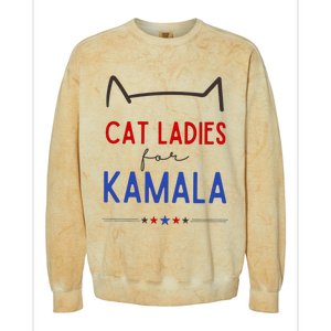 Cat Ladies For Kamala Cat Lady For Women Feminist Colorblast Crewneck Sweatshirt