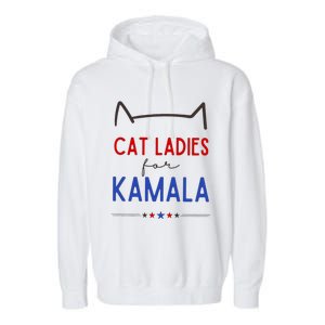 Cat Ladies For Kamala Cat Lady For Women Feminist Garment-Dyed Fleece Hoodie