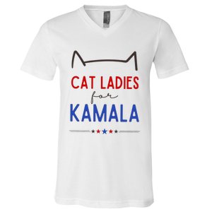 Cat Ladies For Kamala Cat Lady For Women Feminist V-Neck T-Shirt