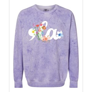 Comma La Floral Kamala Harris President 2024 Coma La Flowers Colorblast Crewneck Sweatshirt