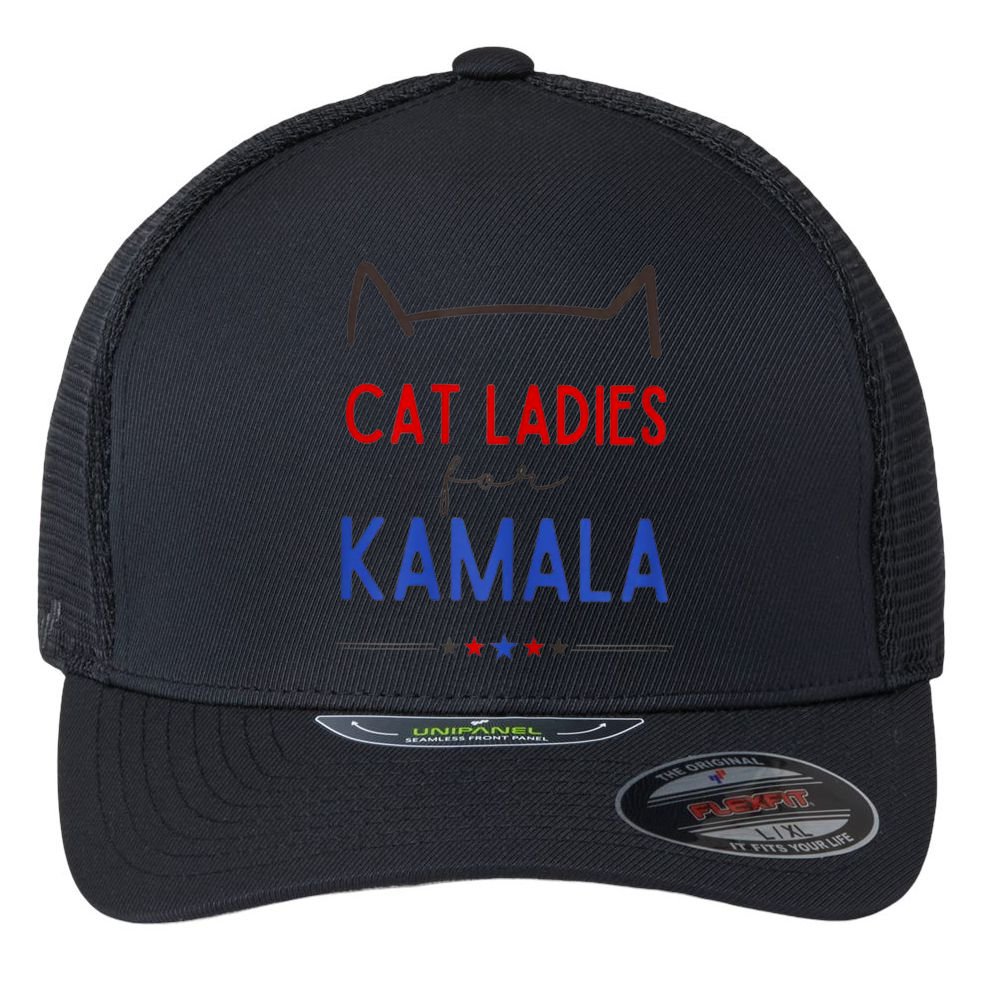 Cat Ladies For Kamala Cat Lady For Women Feminist Flexfit Unipanel Trucker Cap