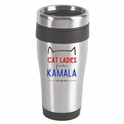 Cat Ladies For Kamala Cat Lady For Women Feminist 16oz Travel Tumbler