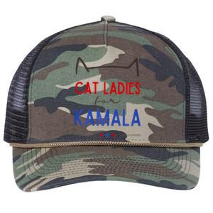 Cat Ladies For Kamala Cat Lady For Women Feminist Retro Rope Trucker Hat Cap