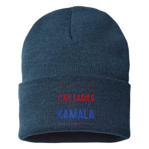 Cat Ladies For Kamala Cat Lady For Women Feminist Sustainable Knit Beanie