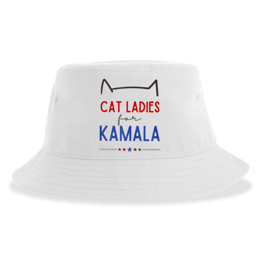 Cat Ladies For Kamala Cat Lady For Women Feminist Sustainable Bucket Hat