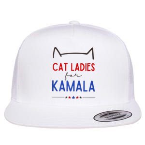 Cat Ladies For Kamala Cat Lady For Women Feminist Flat Bill Trucker Hat