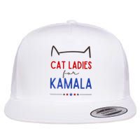 Cat Ladies For Kamala Cat Lady For Women Feminist Flat Bill Trucker Hat