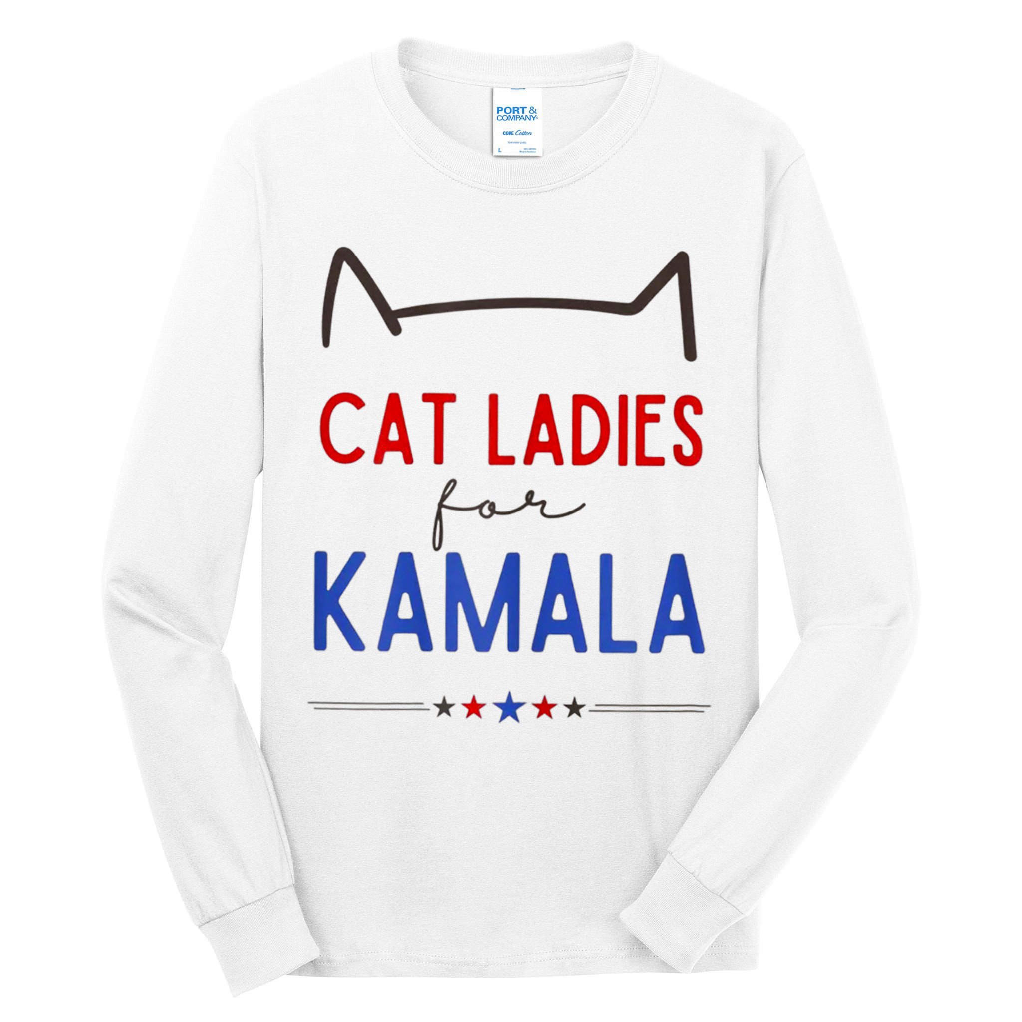 Cat Ladies For Kamala Cat Lady For Women Feminist Tall Long Sleeve T-Shirt