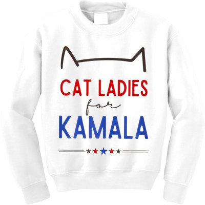 Cat Ladies For Kamala Cat Lady For Women Feminist Kids Sweatshirt