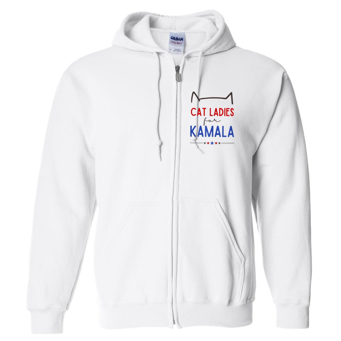 Cat Ladies For Kamala Cat Lady For Women Feminist Full Zip Hoodie