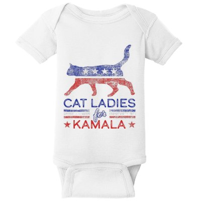 Cat Ladies For Kamala Funny Democrat Cat For Cat Lady Baby Bodysuit