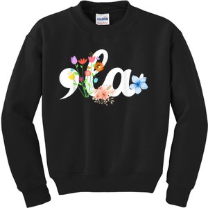 Comma La Floral Kamala Harris President 2024 Coma La Flowers Kids Sweatshirt