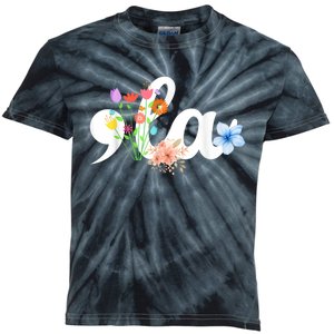 Comma La Floral Kamala Harris President 2024 Coma La Flowers Kids Tie-Dye T-Shirt