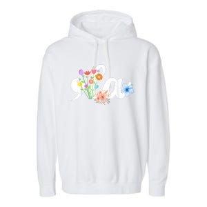 Comma La Floral Kamala Harris President 2024 Coma La Flowers Garment-Dyed Fleece Hoodie