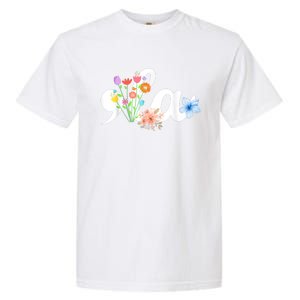 Comma La Floral Kamala Harris President 2024 Coma La Flowers Garment-Dyed Heavyweight T-Shirt