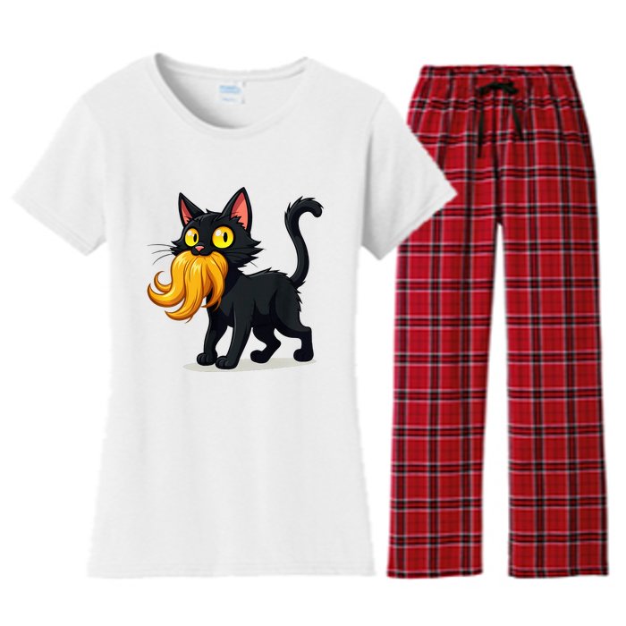 Cat Ladies For Kamala Harris Donald Trump 2024 Sarcastic Women's Flannel Pajama Set