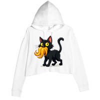 Cat Ladies For Kamala Harris Donald Trump 2024 Sarcastic Crop Fleece Hoodie