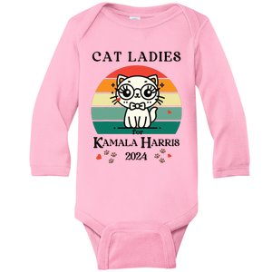 Cat Ladies For Kamala Harris Baby Long Sleeve Bodysuit