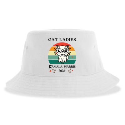 Cat Ladies For Kamala Harris Sustainable Bucket Hat