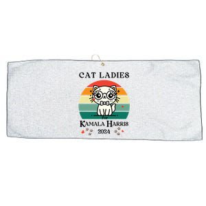 Cat Ladies For Kamala Harris Large Microfiber Waffle Golf Towel