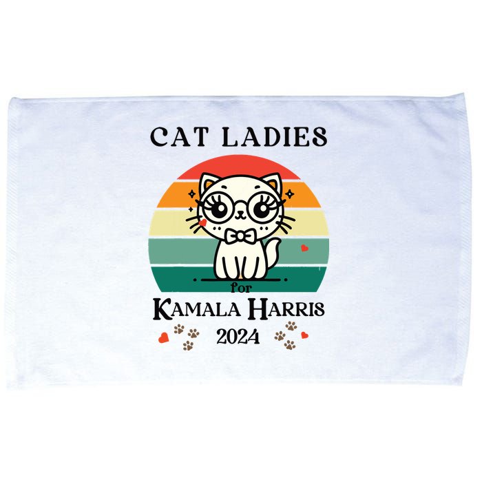 Cat Ladies For Kamala Harris Microfiber Hand Towel