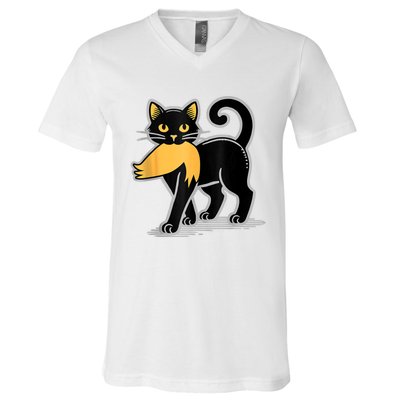 Cat Ladies For Kamala Harris Donald Trump 2024 Sarcastic V-Neck T-Shirt