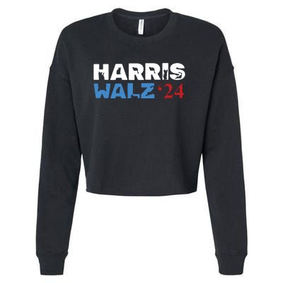 Cat Ladies For Kamala Harris Walz Cropped Pullover Crew