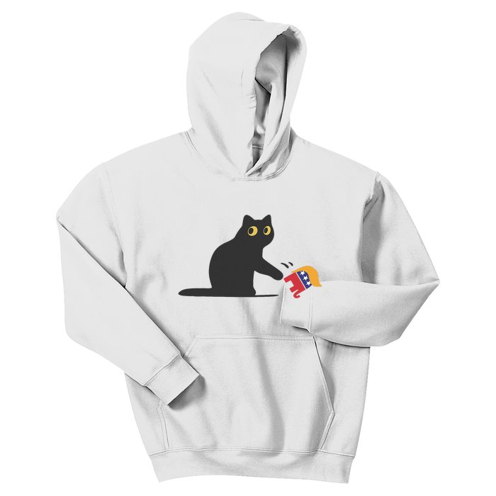 Cat Ladies For Kamala Harris Donald Trump 2024 Sarcastic Kids Hoodie