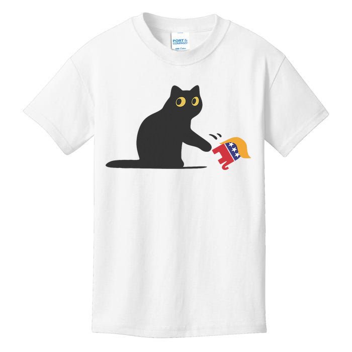 Cat Ladies For Kamala Harris Donald Trump 2024 Sarcastic Kids T-Shirt