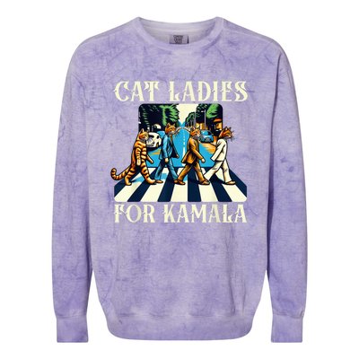 Cat Ladies For Kamala Childless Cat Ladies Not Going Street Colorblast Crewneck Sweatshirt