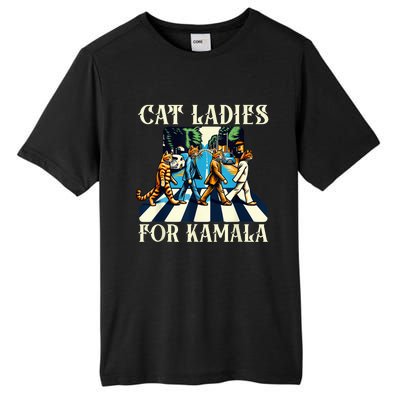 Cat Ladies For Kamala Childless Cat Ladies Not Going Street Tall Fusion ChromaSoft Performance T-Shirt