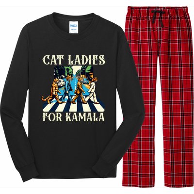 Cat Ladies For Kamala Childless Cat Ladies Not Going Street Long Sleeve Pajama Set