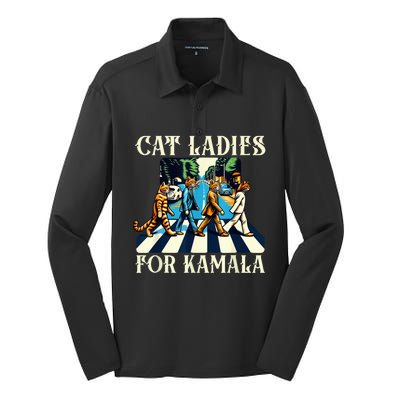 Cat Ladies For Kamala Childless Cat Ladies Not Going Street Silk Touch Performance Long Sleeve Polo