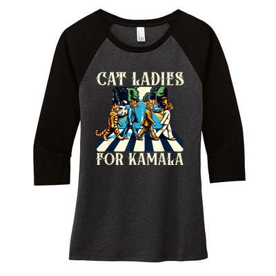 Cat Ladies For Kamala Childless Cat Ladies Not Going Street Women's Tri-Blend 3/4-Sleeve Raglan Shirt