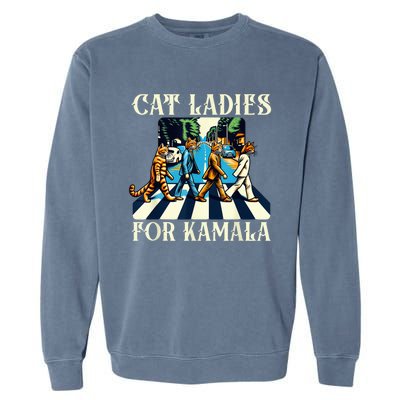 Cat Ladies For Kamala Childless Cat Ladies Not Going Street Garment-Dyed Sweatshirt