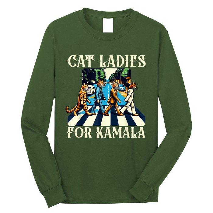 Cat Ladies For Kamala Childless Cat Ladies Not Going Street Long Sleeve Shirt