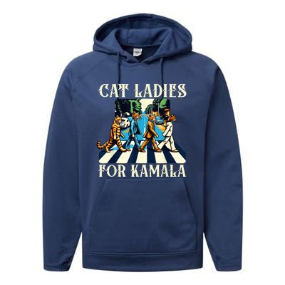 Cat Ladies For Kamala Childless Cat Ladies Not Going Street Performance Fleece Hoodie